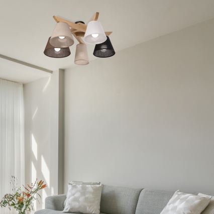 Brilagi - LED  Tvirtinamas sietynas ANTHONY 5xE14/40W/230V ąžuolas