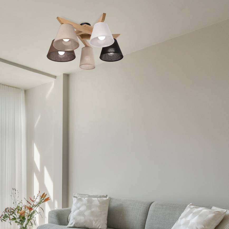 Brilagi - LED  Tvirtinamas sietynas ANTHONY 5xE14/40W/230V ąžuolas