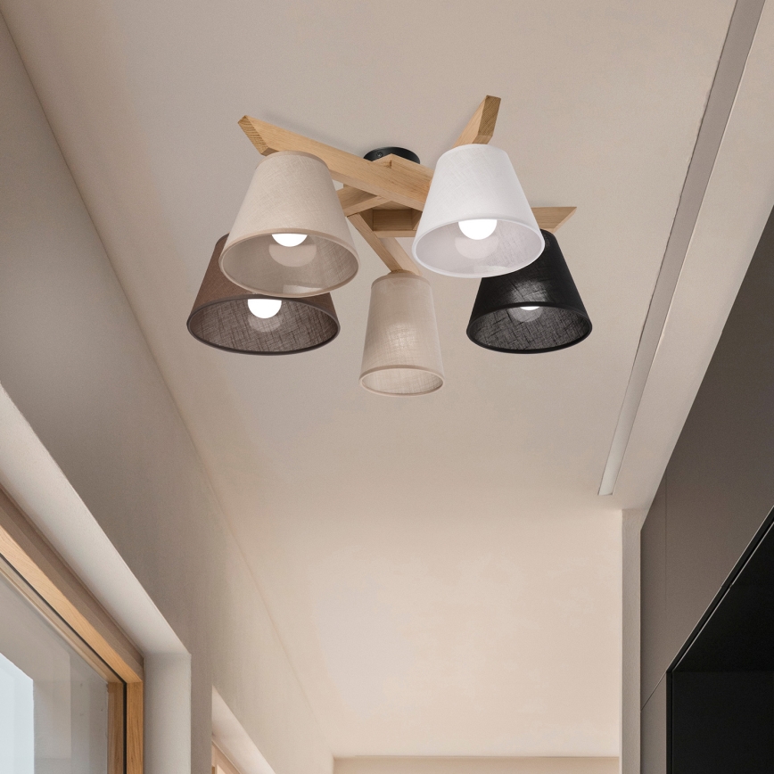 Brilagi - LED  Tvirtinamas sietynas ANTHONY 5xE14/40W/230V ąžuolas