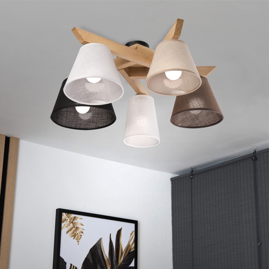 Brilagi - LED  Tvirtinamas sietynas ANTHONY 5xE14/40W/230V ąžuolas