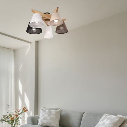 Brilagi - LED  Tvirtinamas sietynas ANTHONY 5xE14/40W/230V ąžuolas