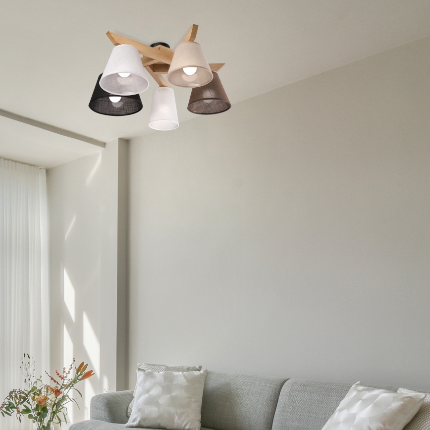 Brilagi - LED  Tvirtinamas sietynas ANTHONY 5xE14/40W/230V ąžuolas