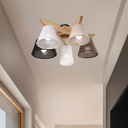 Brilagi - LED  Tvirtinamas sietynas ANTHONY 5xE14/40W/230V ąžuolas