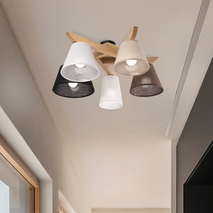 Brilagi - LED  Tvirtinamas sietynas ANTHONY 5xE14/40W/230V ąžuolas