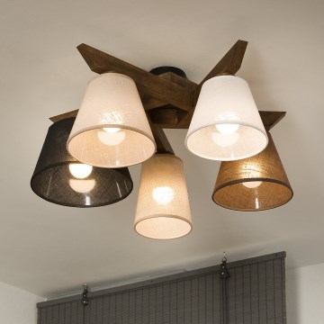 Brilagi - LED  Tvirtinamas sietynas ANTHONY 5xE14/40W/230V ąžuolas