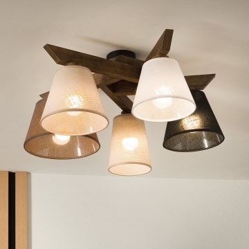 Brilagi - LED  Tvirtinamas sietynas ANTHONY 5xE14/40W/230V ąžuolas