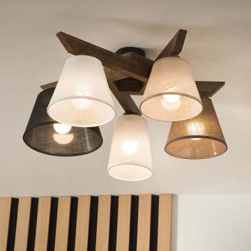 Brilagi - LED  Tvirtinamas sietynas ANTHONY 5xE14/40W/230V ąžuolas