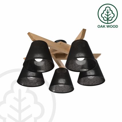 Brilagi - LED  Tvirtinamas sietynas ANTHONY 5xE14/40W/230V ąžuolas/juoda
