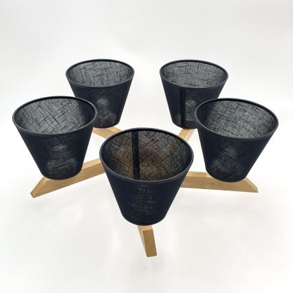 Brilagi - LED  Tvirtinamas sietynas ANTHONY 5xE14/40W/230V ąžuolas/juoda