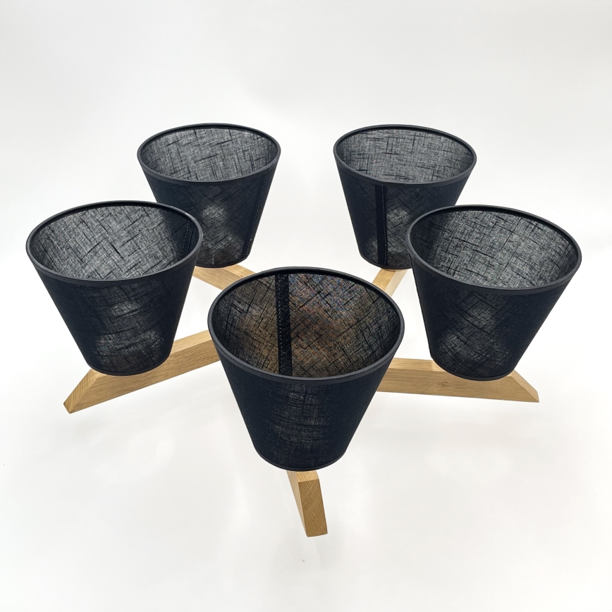 Brilagi - LED  Tvirtinamas sietynas ANTHONY 5xE14/40W/230V ąžuolas/juoda