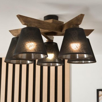 Brilagi - LED  Tvirtinamas sietynas ANTHONY 5xE14/40W/230V ąžuolas/juoda