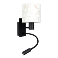 BRILAGI - LED Vaikiška lanksčioji sieninė lempa BOBO 1xE27/25W/230V + LED/3W juoda/balta/triušiukai