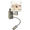 BRILAGI - LED vaikiška lanksčioji sieninė lempa BOBO, 1xE27/25W/230V + LED/3W, matinio chromo/balta/rožinė/fėjų motyvas