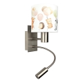 BRILAGI - LED vaikiška lanksčioji sieninė lempa BOBO 1xE27/25W/230V + LED/3W matinis chromas/balta/gyvūnėliai