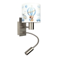 BRILAGI - LED vaikiška lanksčioji sieninė lempa BOBO 1xE27/25W/230V + LED/3W matinis chromas/balta/mėlyna/meškiukai