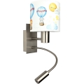 BRILAGI - LED vaikiška lanksčioji sieninė lempa BOBO 1xE27/25W/230V + LED/3W matinis chromas/balta/su gyvūnėlių motyvu