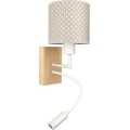 BRILAGI - LED vaikiška lanksčioji sieninė lempa BOBO WOOD 1xE27/25W/230V + LED/3W ąžuolas/balta/smėlinė/taškeliai