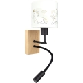 BRILAGI - LED Vaikiška lanksčioji sieninė lempa BOBO WOOD 1xE27/25W/230V + LED/3W ąžuolas/juoda/balta/vienaragiai