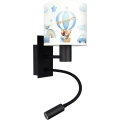 BRILAGI - LED vaikiška lanksti sieninė lempa BOBO 1xE27/25W/230V + LED/3W juoda/balta/mėlyna/su meškiukais