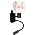 BRILAGI - LED vaikiška lanksti sieninė lempa BOBO 1xE27/25W/230V + LED/3W juoda/balta/rožinė/baleto bateliai