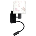 BRILAGI - LED vaikiška lanksti sieninė lempa BOBO 1xE27/25W/230V + LED/3W juoda/kreminė/zuikučiai