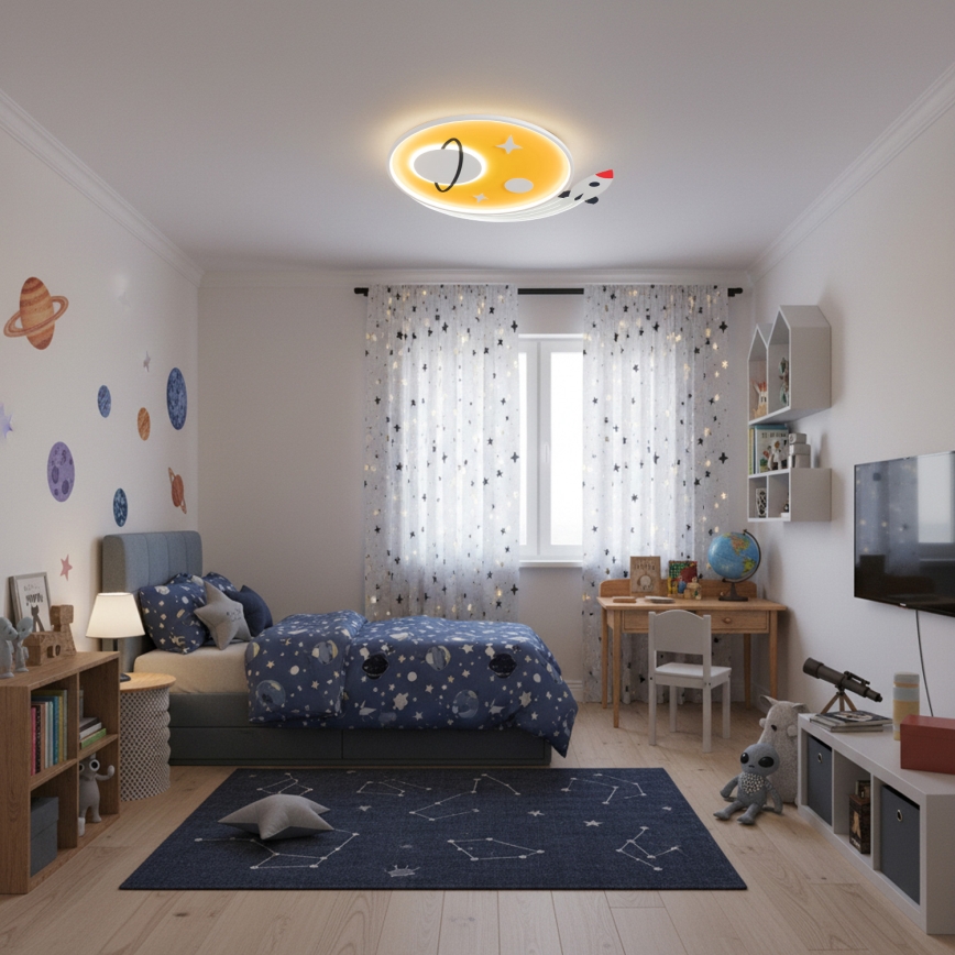 Brilagi - LED vaikiškas lubinis šviestuvas STARSHIP LED/64W/230V 3000/4500/6000K geltonas