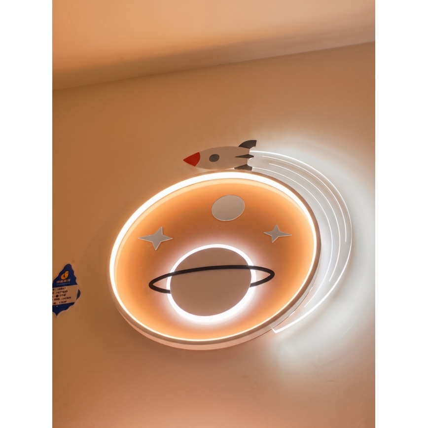 Brilagi -LED Vaikiškas lubinis šviestuvas STARSHIP LED/64W/230V 3000/4500K geltonas