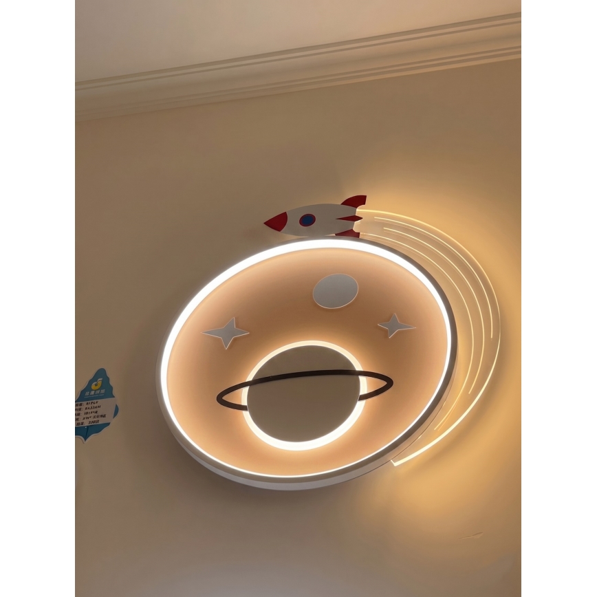 Brilagi -LED Vaikiškas lubinis šviestuvas STARSHIP LED/64W/230V 3000/4500K geltonas