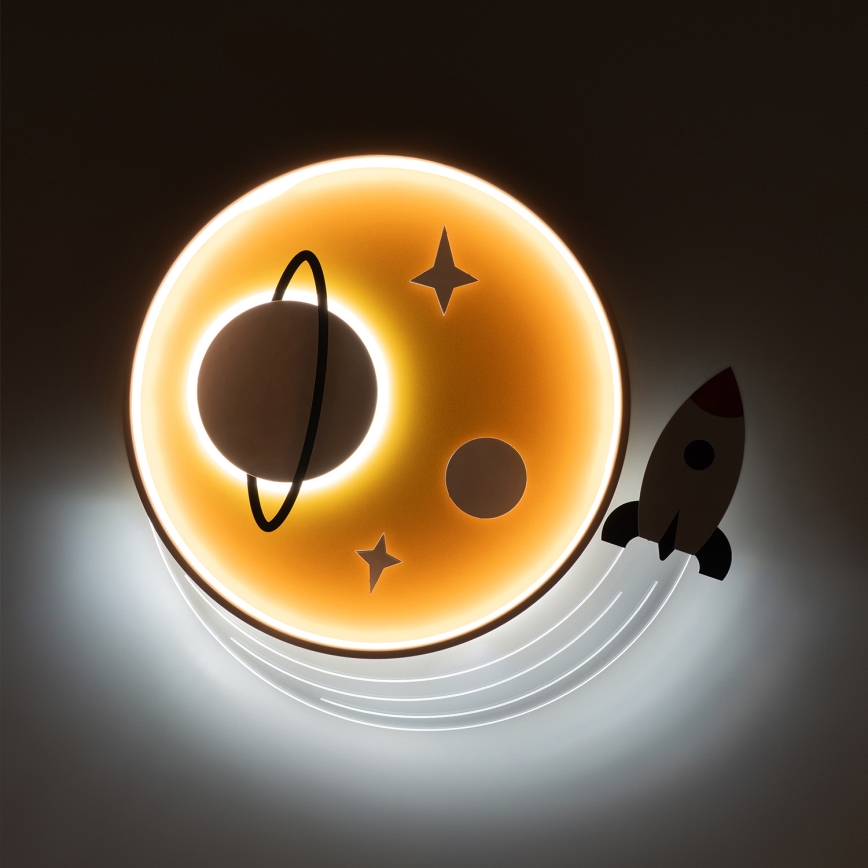 Brilagi -LED Vaikiškas lubinis šviestuvas STARSHIP LED/64W/230V 3000/4500K geltonas