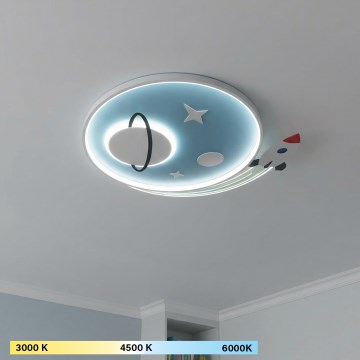 Brilagi -LED Vaikiškas lubinis šviestuvas STARSHIP LED/64W/230V 3000/4500K mėlynas
