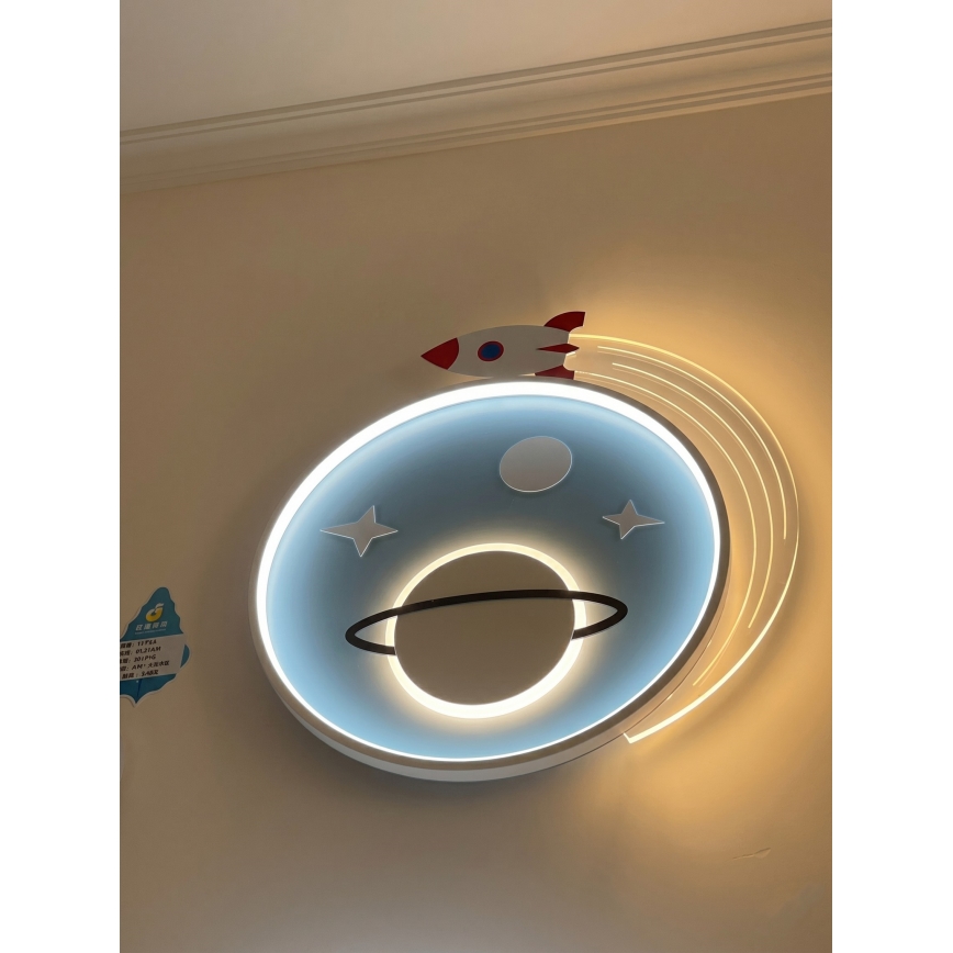 Brilagi -LED Vaikiškas lubinis šviestuvas STARSHIP LED/64W/230V 3000/4500K mėlynas