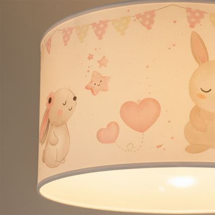 Brilagi - LED vaikiškas pakabinamas šviestuvas ant laido BOBO 1xE27/60W/230V skersmuo 35 cm balta/kiškučiais
