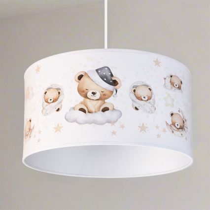 Brilagi - LED vaikiškas pakabinamas šviestuvas ant laido BOBO 1xE27/60W/230V, skersmuo 35 cm, balta/su meškiukais