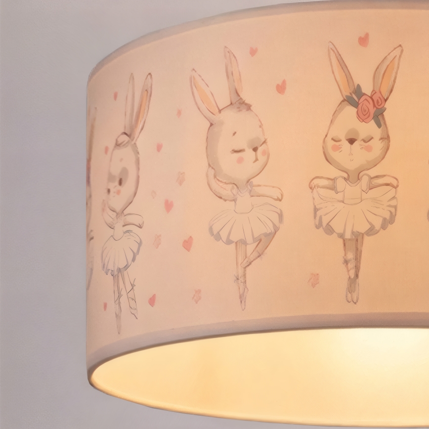 Brilagi - LED vaikiškas pakabinamas šviestuvas ant laido BOBO 1xE27/60W/230V skersmuo 35 cm balta/triušiukai
