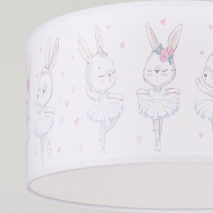 Brilagi - LED vaikiškas pakabinamas šviestuvas ant laido BOBO 1xE27/60W/230V skersmuo 35 cm balta/triušiukai