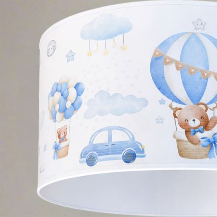 Brilagi - LED vaikiškas pakabinamas šviestuvas ant laido BOBO 1xE27/60W/230V skersmuo 35 cm mėlynas/su meškiukais