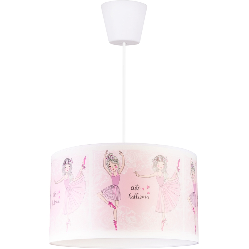 Brilagi - LED vaikiškas pakabinamas šviestuvas ant laido BOBO 1xE27/60W/230V skersmuo 35 cm rožinė/su balerinomis