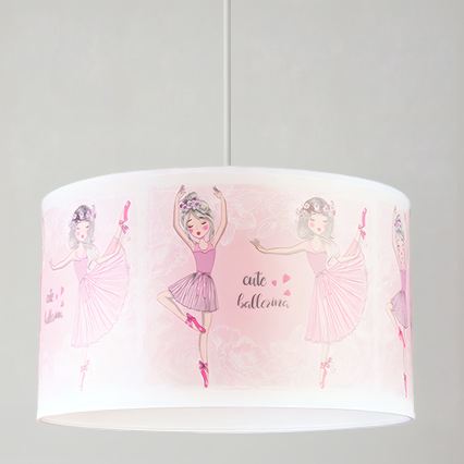 Brilagi - LED vaikiškas pakabinamas šviestuvas ant laido BOBO 1xE27/60W/230V skersmuo 35 cm rožinė/su balerinomis