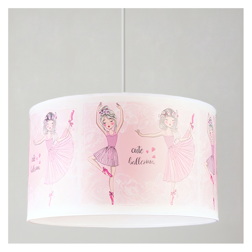 Brilagi - LED vaikiškas pakabinamas šviestuvas ant laido BOBO 1xE27/60W/230V skersmuo 35 cm rožinė/su balerinomis