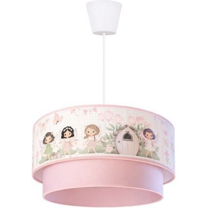 Brilagi - LED vaikiškas pakabinamas šviestuvas ant laido BOBO 1xE27/60W/230V, skersmuo 40 cm, rožinė/fėjos