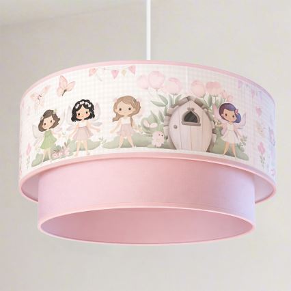 Brilagi - LED vaikiškas pakabinamas šviestuvas ant laido BOBO 1xE27/60W/230V, skersmuo 40 cm, rožinė/fėjos