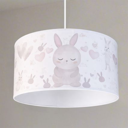 Brilagi - LED vaikiškas pakabinamas šviestuvas ant laido BOBO 1xE27/60W/230V Ø 35 cm balta/triušiai