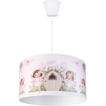 Brilagi - LED vaikiškas pakabinamas šviestuvas ant laido BOBO 1xE27/60W/230V Ø 35 cm rožinis/fėjos