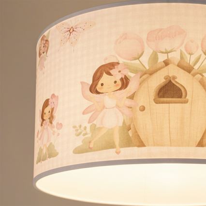 Brilagi - LED vaikiškas pakabinamas šviestuvas ant laido BOBO 1xE27/60W/230V Ø 35 cm rožinis/fėjos