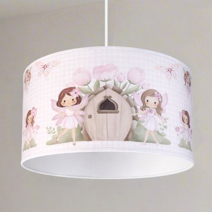 Brilagi - LED vaikiškas pakabinamas šviestuvas ant laido BOBO 1xE27/60W/230V Ø 35 cm rožinis/fėjos
