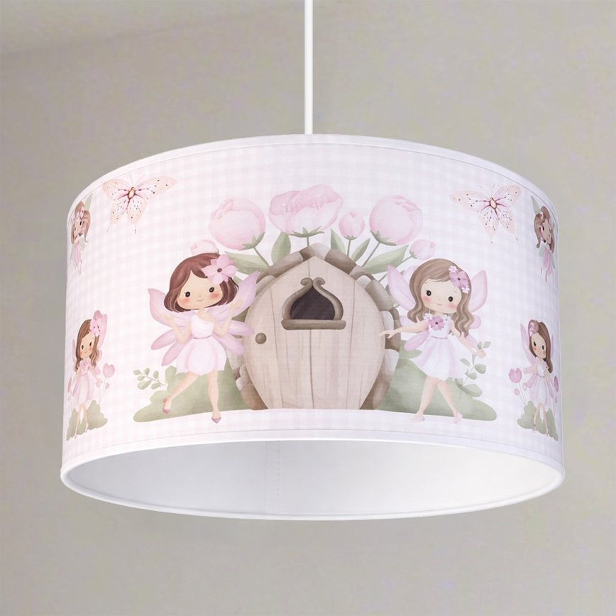 Brilagi - LED vaikiškas pakabinamas šviestuvas ant laido BOBO 1xE27/60W/230V Ø 35 cm rožinis/fėjos
