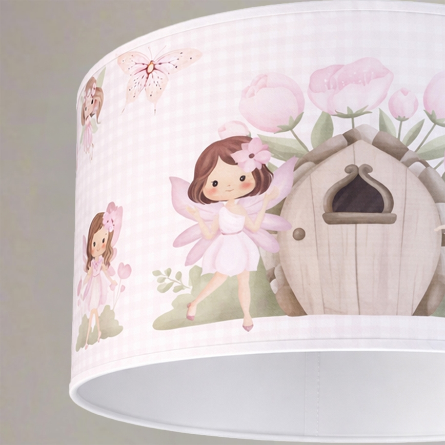 Brilagi - LED vaikiškas pakabinamas šviestuvas ant laido BOBO 1xE27/60W/230V Ø 35 cm rožinis/fėjos