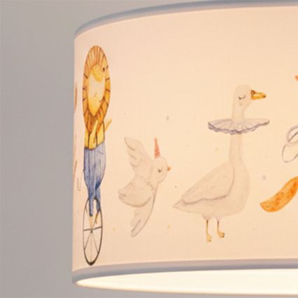 Brilagi - LED vaikiškas pakabinamas šviestuvas BOBO 1xE27/60W/230V skersmuo 35 cm balta/gyvūnėliai