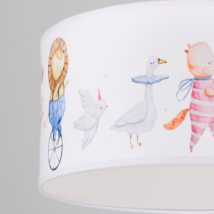 Brilagi - LED vaikiškas pakabinamas šviestuvas BOBO 1xE27/60W/230V skersmuo 35 cm balta/gyvūnėliai
