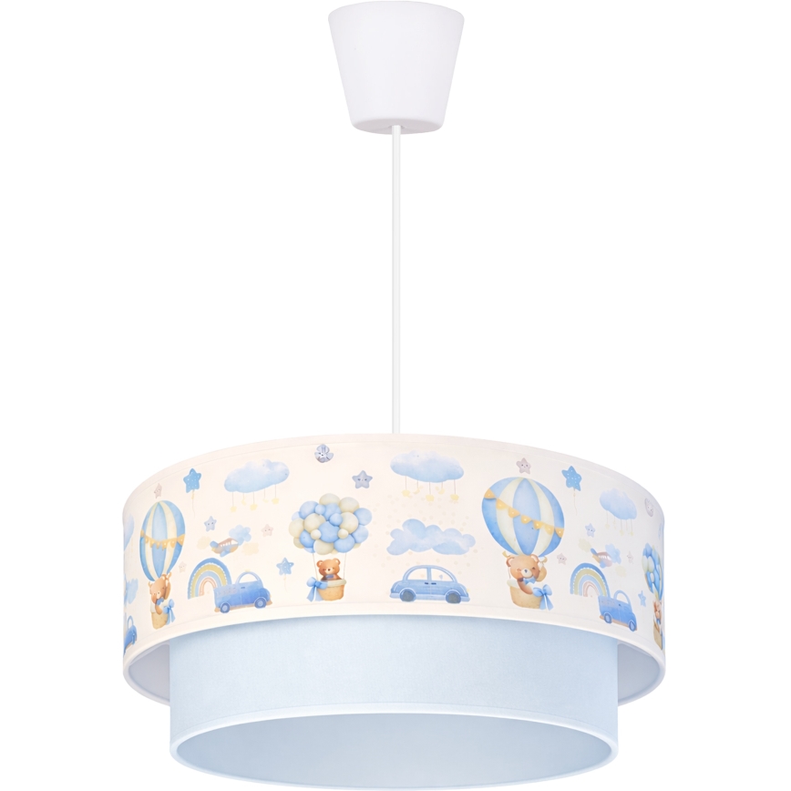 Brilagi - LED vaikų pakabinamas šviestuvas BOBO ant laido 1xE27/60W/230V skersmuo 40 cm kreminė/mėlyna/su meškiukais